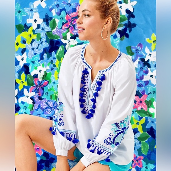 Lilly Pulitzer Tops - Lilly Pulitzer Kaydence tunic top XL nwt new bohemian resort